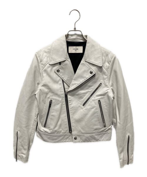 CELINE（セリーヌ）CELINE (セリーヌ) レザージャケット ホワイト サイズ:38の古着・服飾アイテム