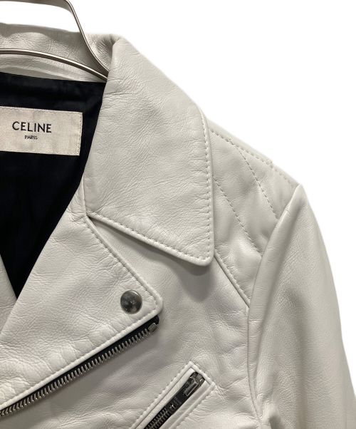 CELINE（セリーヌ）CELINE (セリーヌ) レザージャケット ホワイト サイズ:38の古着・服飾アイテム