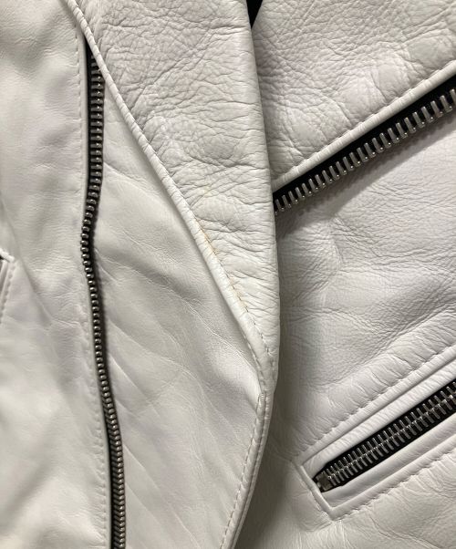 CELINE（セリーヌ）CELINE (セリーヌ) レザージャケット ホワイト サイズ:38の古着・服飾アイテム