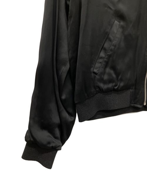 Saint Laurent Paris（サンローランパリ）Saint Laurent Paris (サンローランパリ) グリッターワッペンサテンテディジャケット ブラック サイズ:48の古着・服飾アイテム