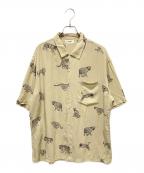 CELINEセリーヌ）の古着「22SS エディ期 CELINE by Hedi Slimane アニマル柄 レーヨン シャツ」｜カーキ
