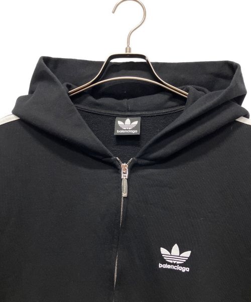 BALENCIAGA（バレンシアガ）BALENCIAGA (バレンシアガ) adidas (アディダス) 23SS×adidas 3ストライプ ジップアップ フーディー パーカー ブラック サイズ:xsの古着・服飾アイテム