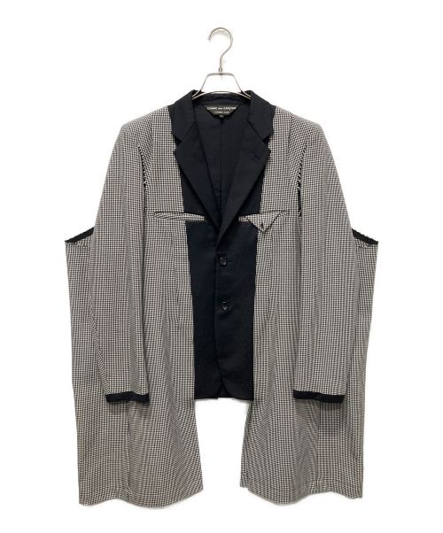 COMME des GARCONS HOMME PLUS（コムデギャルソンオムプリュス）COMME des GARCONS HOMME PLUS (コムデギャルソンオムプリュス) ドッキングインサイドアウトジャケット ブラック×ホワイト サイズ:Sの古着・服飾アイテム