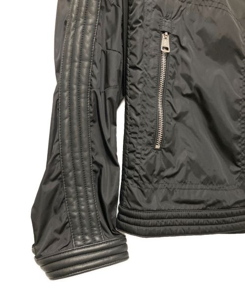 MONCLER（モンクレール）MONCLER (モンクレール) ナイロンライダースジャケット ブラックの古着・服飾アイテム