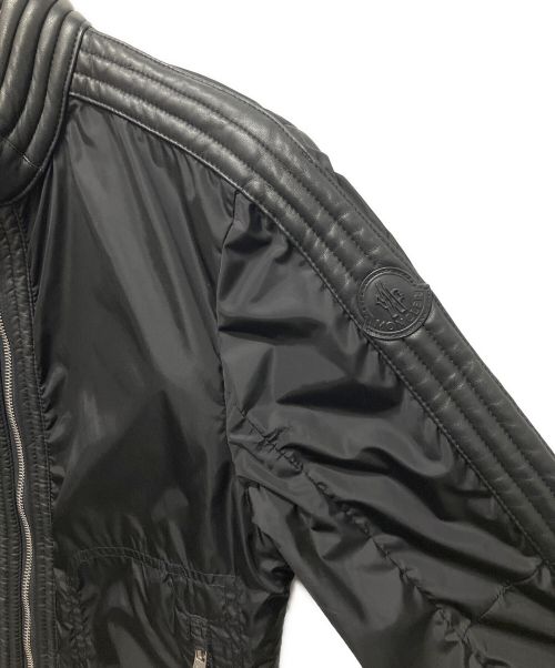 MONCLER（モンクレール）MONCLER (モンクレール) ナイロンライダースジャケット ブラックの古着・服飾アイテム