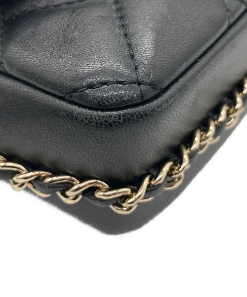 CHANEL（シャネル）CHANEL (シャネル) マトラッセ ロゴストーン スモール フラップバッグ ブラック サイズ:ミニ/mini/18の古着・服飾アイテム