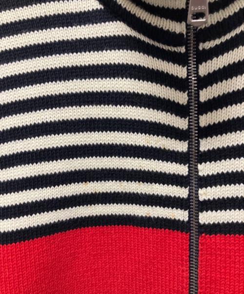 GUCCI（グッチ）GUCCI (グッチ) GGボーダージャガード Cotton Zip Knit Jacket ホワイト サイズ:Mの古着・服飾アイテム