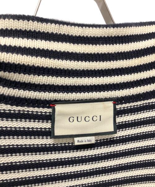 GUCCI（グッチ）GUCCI (グッチ) GGボーダージャガード Cotton Zip Knit Jacket ホワイト サイズ:Mの古着・服飾アイテム