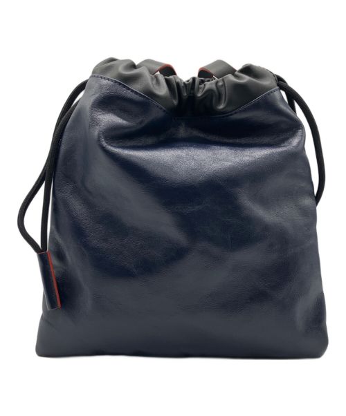 MARNI（マルニ）MARNI (マルニ) ムゼオソフト ドローストリングバッグ ブラック×ネイビーの古着・服飾アイテム