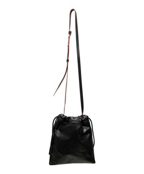 MARNI（マルニ）MARNI (マルニ) ムゼオソフト ドローストリングバッグ ブラック×ネイビーの古着・服飾アイテム