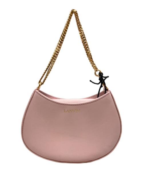 LANVIN（ランバン）LANVIN (ライバン) カーブ チェーン リンク ミニ ショルダー バッグ ライトピンクの古着・服飾アイテム