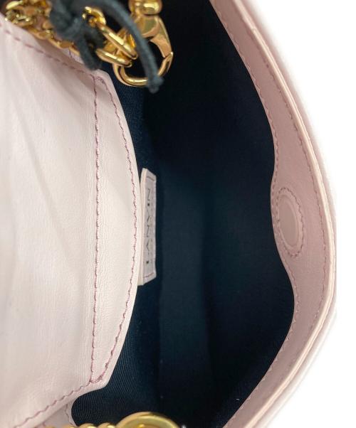 LANVIN（ランバン）LANVIN (ライバン) カーブ チェーン リンク ミニ ショルダー バッグ ライトピンクの古着・服飾アイテム