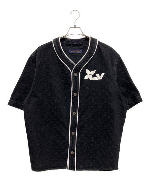 LOUIS VUITTON（ルイ ヴィトン）LOUIS VUITTON (ルイ ヴィトン) 23AW モノグラム コットン デニムベースボールシャツ ブラック サイズ:XXLの古着・服飾アイテム