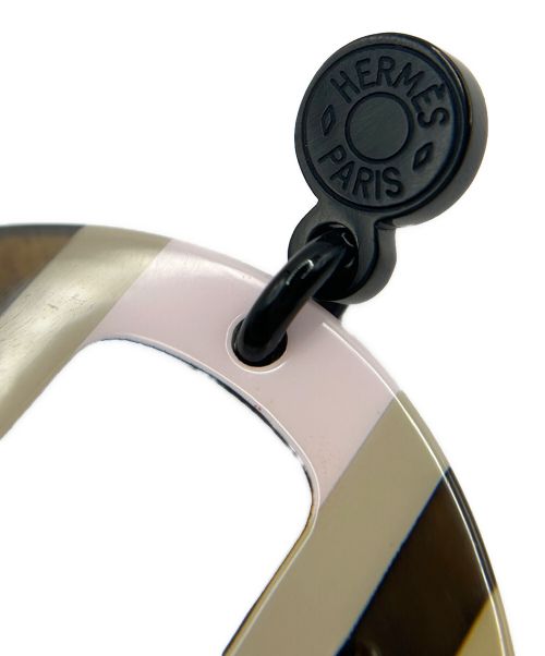 HERMES（エルメス）HERMES (エルメス) Hエキップ ピアス ピンク×ベージュの古着・服飾アイテム