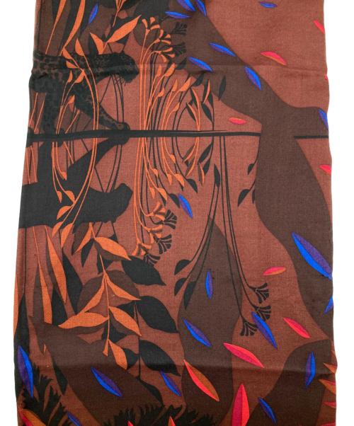 Cartier（カルティエ）Cartier (カルティエ) リーフモチーフ 大判スカーフ レッド サイズ:135×135の古着・服飾アイテム