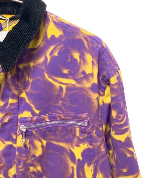 BURBERRY（バーバリー）BURBERRY (バーバリー) 23AW ダニエル期 ローズプリント ステンカラーコート パープル×イエロー サイズ:40の古着・服飾アイテム
