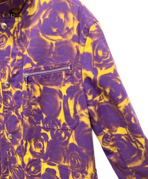 BURBERRY（バーバリー）BURBERRY (バーバリー) 23AW ダニエル期 ローズプリント ステンカラーコート パープル×イエロー サイズ:40の古着・服飾アイテム