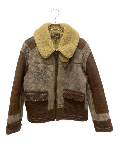 RRL（ダブルアールエル）RRL (ダブルアールエル) D-2ムートンレザージャケット ブラウン サイズ:Mの古着・服飾アイテム