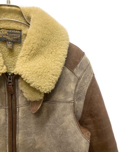 RRL（ダブルアールエル）RRL (ダブルアールエル) D-2ムートンレザージャケット ブラウン サイズ:Mの古着・服飾アイテム