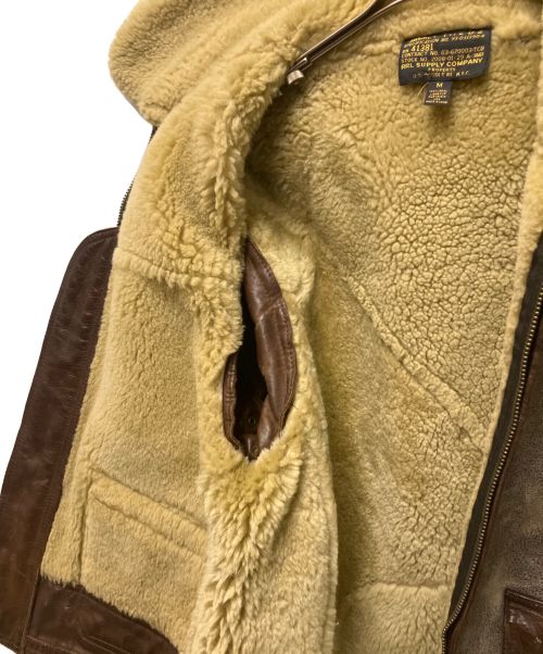 RRL（ダブルアールエル）RRL (ダブルアールエル) D-2ムートンレザージャケット ブラウン サイズ:Mの古着・服飾アイテム