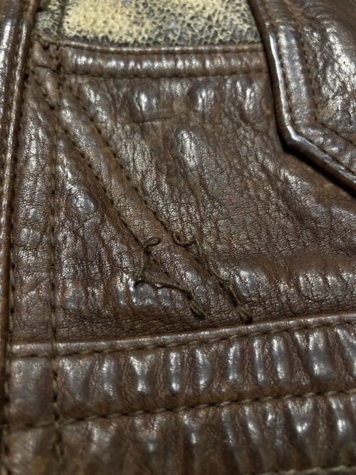 RRL（ダブルアールエル）RRL (ダブルアールエル) D-2ムートンレザージャケット ブラウン サイズ:Mの古着・服飾アイテム