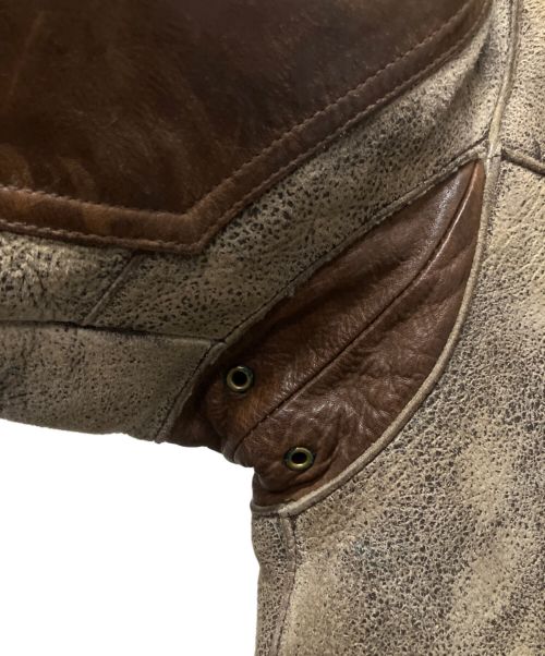 RRL（ダブルアールエル）RRL (ダブルアールエル) D-2ムートンレザージャケット ブラウン サイズ:Mの古着・服飾アイテム