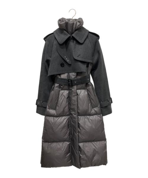 sacai（サカイ）sacai (サカイ) 22AW Wool Melton x Padded Coat ウールメルトン パデットコート グレー サイズ:1の古着・服飾アイテム