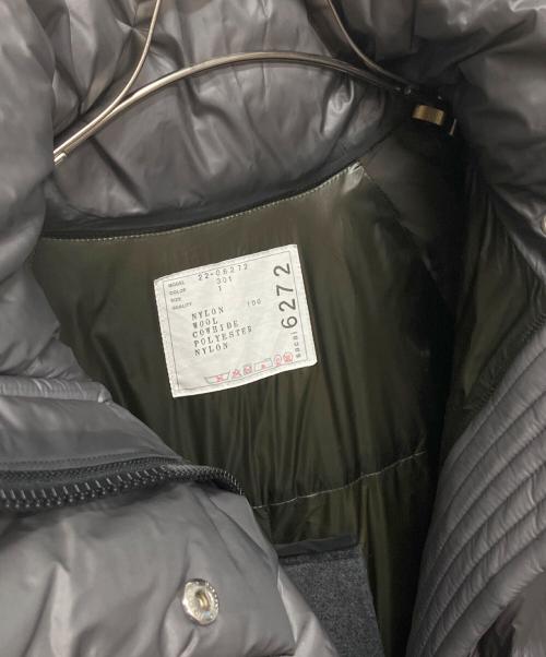 sacai（サカイ）sacai (サカイ) 22AW Wool Melton x Padded Coat ウールメルトン パデットコート グレー サイズ:1の古着・服飾アイテム