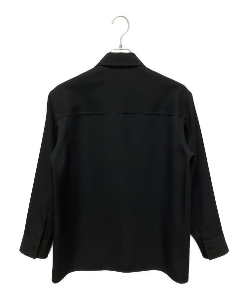 JIL SANDER（ジルサンダー）JIL SANDER (ジルサンダー) ストレートボクシーカットブルゾン ジップアップ シャツジャケット ブラック サイズ:38の古着・服飾アイテム