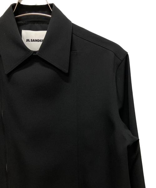 JIL SANDER（ジルサンダー）JIL SANDER (ジルサンダー) ストレートボクシーカットブルゾン ジップアップ シャツジャケット ブラック サイズ:38の古着・服飾アイテム