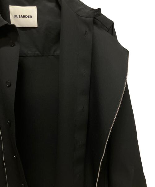 JIL SANDER（ジルサンダー）JIL SANDER (ジルサンダー) ストレートボクシーカットブルゾン ジップアップ シャツジャケット ブラック サイズ:38の古着・服飾アイテム