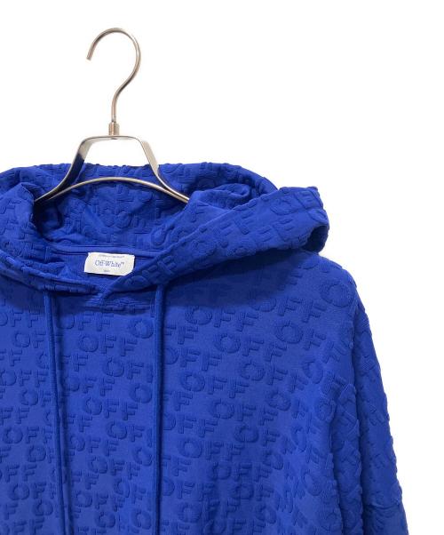 OFFWHITE（オフホワイト）OFFWHITE (オフホワイト) ブルーロゴ柄パーカー ブルー サイズ:Lの古着・服飾アイテム