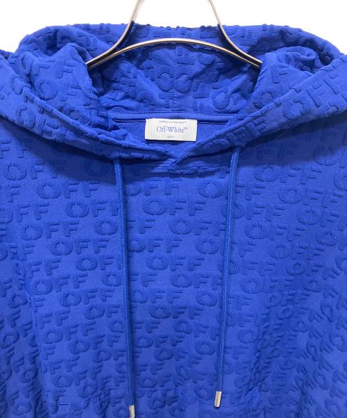 OFFWHITE（オフホワイト）OFFWHITE (オフホワイト) ブルーロゴ柄パーカー ブルー サイズ:Lの古着・服飾アイテム
