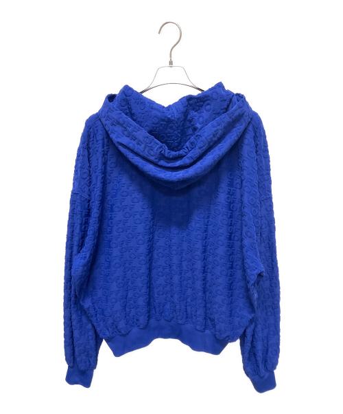 OFFWHITE（オフホワイト）OFFWHITE (オフホワイト) ブルーロゴ柄パーカー ブルー サイズ:Lの古着・服飾アイテム