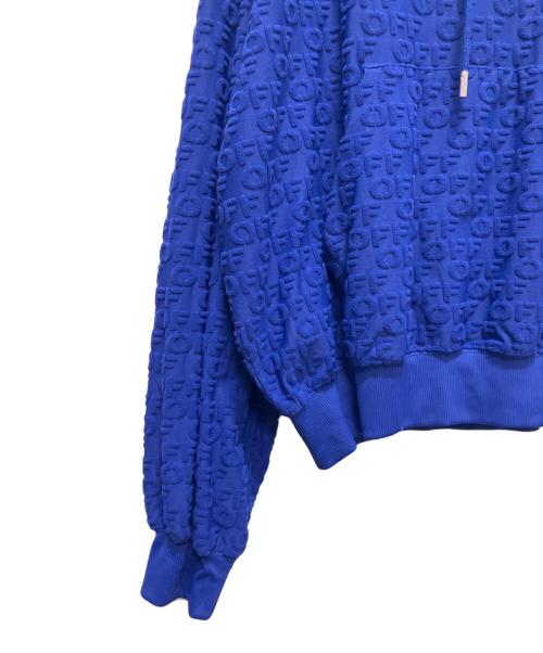 OFFWHITE（オフホワイト）OFFWHITE (オフホワイト) ブルーロゴ柄パーカー ブルー サイズ:Lの古着・服飾アイテム