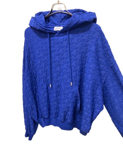 OFFWHITE（オフホワイト）OFFWHITE (オフホワイト) ブルーロゴ柄パーカー ブルー サイズ:Lの古着・服飾アイテム