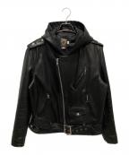 SCHOTT BROS.ショットブロス）の古着「503HDT HOODED ONESTAR フーデッド ワンスター ライダースジャケット」｜ブラック