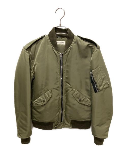 Saint Laurent Paris（サンローランパリ）Saint Laurent Paris (サンローランパリ) 15AW エディ期 クラシック ボンバー MA-1 ジャケット カーキ サイズ:46の古着・服飾アイテム