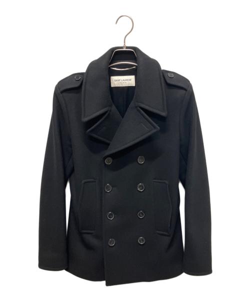 Saint Laurent Paris（サンローランパリ）Saint Laurent Paris (サンローランパリ) 15AW エディ期 クラシック ウール ピーコート ネイビー サイズ:46の古着・服飾アイテム