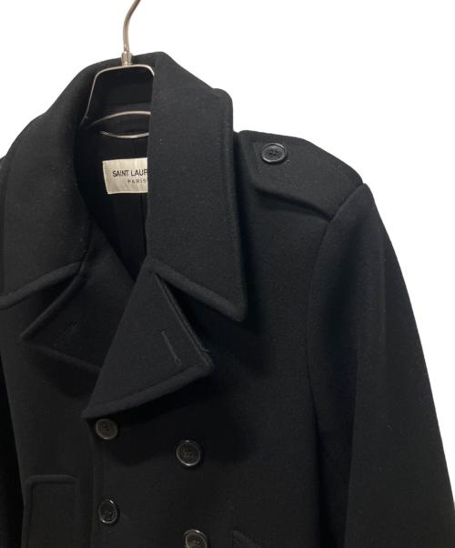 Saint Laurent Paris（サンローランパリ）Saint Laurent Paris (サンローランパリ) 15AW エディ期 クラシック ウール ピーコート ネイビー サイズ:46の古着・服飾アイテム