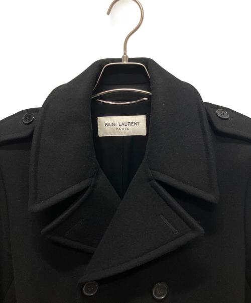 Saint Laurent Paris（サンローランパリ）Saint Laurent Paris (サンローランパリ) 15AW エディ期 クラシック ウール ピーコート ネイビー サイズ:46の古着・服飾アイテム