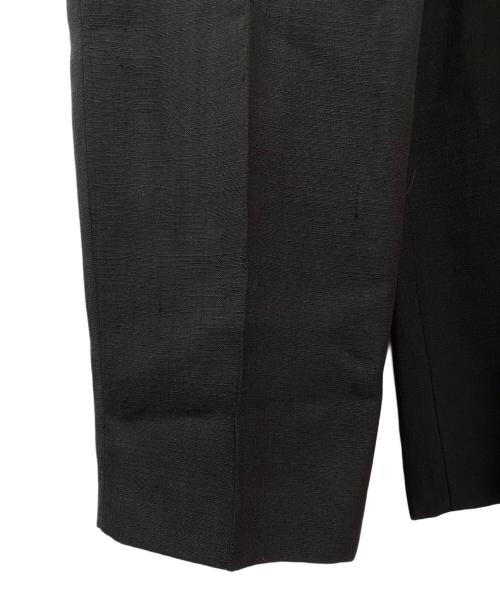 CELINE（セリーヌ）CELINE (セリーヌ) シルク混ウエストレザーラップ ワイドパンツ ブラック サイズ:38の古着・服飾アイテム