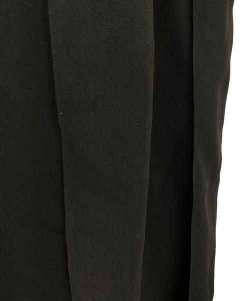 CELINE（セリーヌ）CELINE (セリーヌ) シルク混ウエストレザーラップ ワイドパンツ ブラック サイズ:38の古着・服飾アイテム