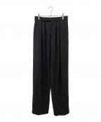 CELINEセリーヌ）の古着「袴タック ウールストレートパンツ」｜ブラック