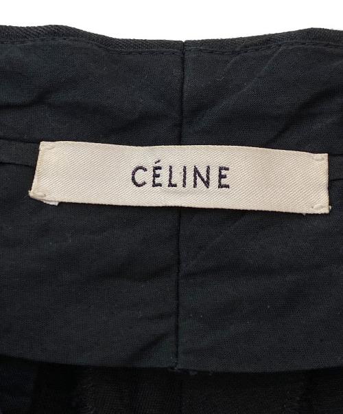 CELINE（セリーヌ）CELINE (セリーヌ) 袴タックシルク混 ワイドパンツ ブラック サイズ:36の古着・服飾アイテム