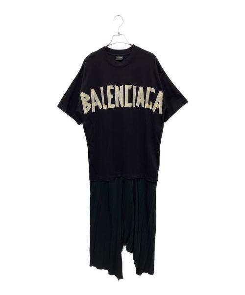 BALENCIAGA（バレンシアガ）BALENCIAGA (バレンシアガ) Tape Type BB ロゴ カットソーワンピース ブラック サイズ:36の古着・服飾アイテム