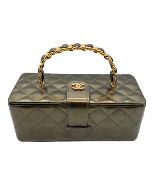 CHANEL（シャネル）CHANEL (シャネル) Vintage チェーンハンドル マトラッセ バニティケース タマムシの古着・服飾アイテム