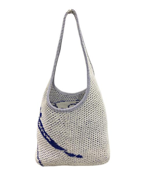 BURBERRY（バーバリー）BURBERRY (バーバリー) スモール EKD クロシェバッグ ブルー×ホワイト サイズ:スモールの古着・服飾アイテム