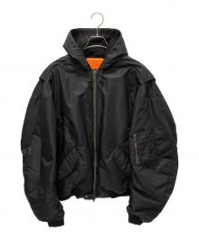 BALENCIAGA（バレンシアガ）の古着「22SS フーデッド MA-1 ブルゾン」｜ブラック