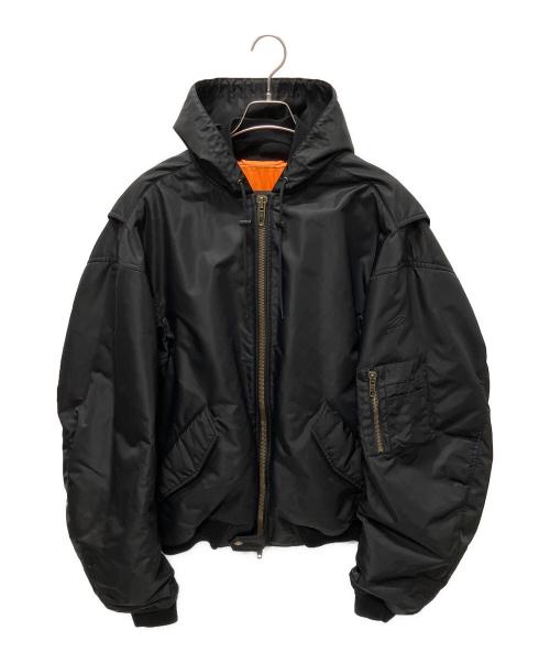 BALENCIAGA（バレンシアガ）BALENCIAGA (バレンシアガ) 22SS フーデッド MA-1 ブルゾン ブラック サイズ:1の古着・服飾アイテム